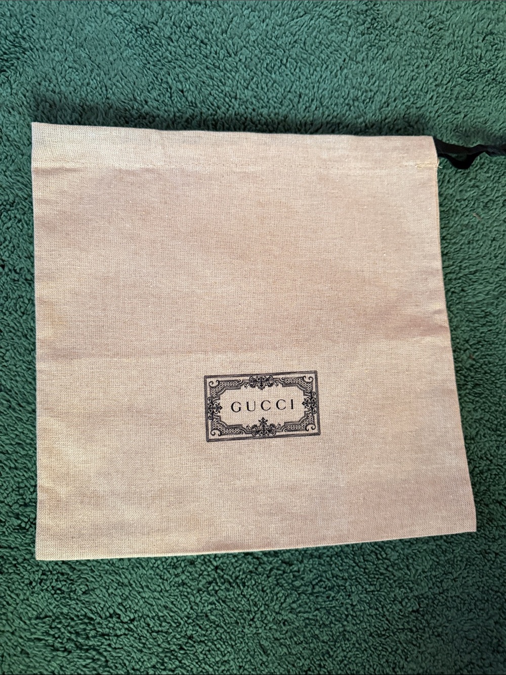 Gucci Beige Logo Drawstring Pouch